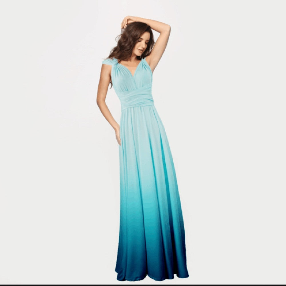 New Elagant Party Maxi Long Dress Women Multiway Wrap Dresses Gradient –  GEGGOO.com